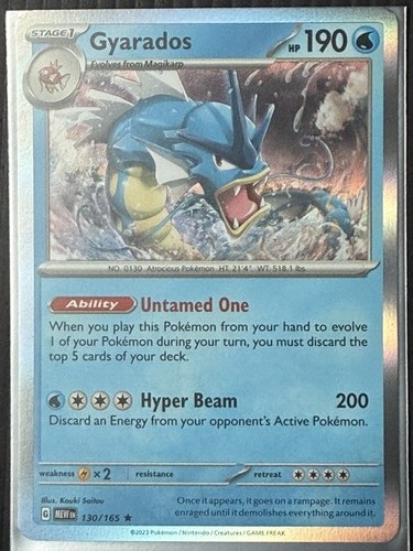 Gyarados 130/165 Rare SV: Scarlet & Violet 151 Pokemon Holo Near Mint