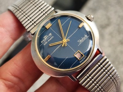 VINTAGE MEN'S FORTIS SKYLARK AUTOMATIC WITH DATE SWISS MADE WRIST WATCH.