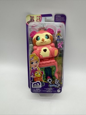 NIB Polly Pocket Flip & Find Sloth Compact Unit