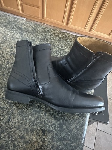 Florsheim Comfortech W/ortholite Side Zipper Black Leather Boots Sz 10.5 EEE - Picture 9 of 10
