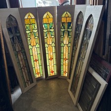 SG5172 6 Av price each Antique Stainglass Window 13 x 56