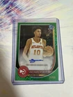 2025-26 Bowman Chrome Zaccharie Risacher #SS-ZR Green Shimmer /99 (AU)