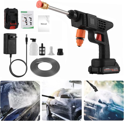 #ad 260W 6Ah Car Cordless Pressure Washer Kit Electric High Pressure Water Spray Gun $28.90