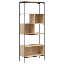 Image of Bookcase 5-Tier Bookshelf Storage Rack Side Cabinet Engineered Wood vidaXL