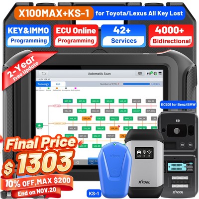 2025 XTOOL X100MAX+KS1+KC501 IMMO Key Programmer Diagnostic Tool ECU Programming