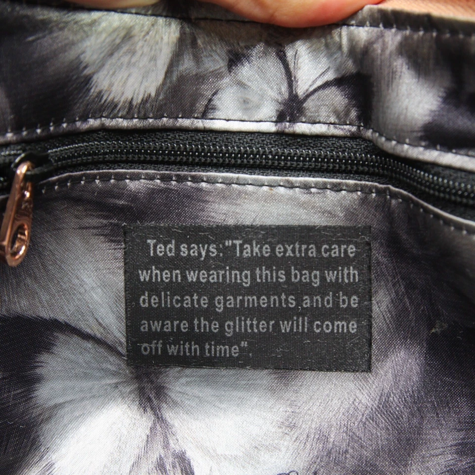 Ted Baker Langley Bowvet Rosa Brillo Lazo Bandolera Bolso sin asas Terciopelo Noche Bolso Foto 4 de 4