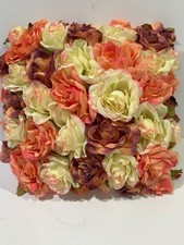 Decorative 3D Flower Throw Pillow Coral Mauve Cream Satin Back 11" Square