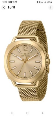 Invicta Women's 46338 Wildflower Quartz 3 Hand Gold Dial Stainless Steel Watch