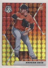 2021 Panini Mosaic Rookie Choice Fusion Red & Yellow Prizm 24/64 Keegan Akin 1p5