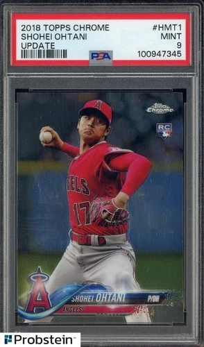 2018 Topps Chrome Update #HMT1 Shohei Ohtani Angels RC Rookie PSA 9 MINT