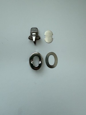 Coach Turnlock Silver Nickel Plate Replacement Hardware, 4 Piece Set, New