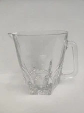Vtg Duralex Spain Verallia Double Thumbprint Pattern Clear Glass Pitcher 6087