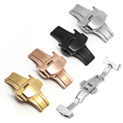 Stainless Steel Watch Band Clasp   Butterfly Deployment Buckle 16-22mm Strap