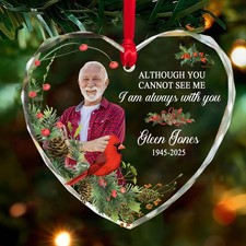 Custom Cardinal Memorial Christmas Ornament   In Memory of Dad, Mom, or Loved