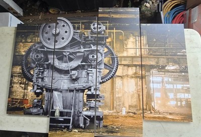 Steampunk Wall Art Industrial Picture Machine Old Factory Painting Print 