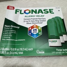 FLONASE ALLERGY RELIEF 3 x 144 BOTTLES Exp 09/26-/11/26