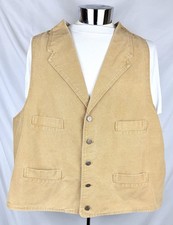Vintage Wah Maker Frontier Men's Tan Western Duck Canvas Vest 3XLT