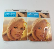 x2 MAY QUEEN 6805 Mesh Stretch Nude Heel Panty Hose Medium 120-150 Lbs 5  6  -5  8  