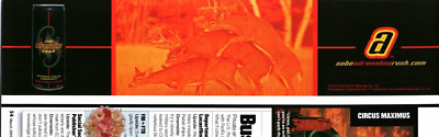 SoBe Adrenaline Rush 2000  VTG Promo Print Ad Deer Wildlife Orgy Energy Drink Ad