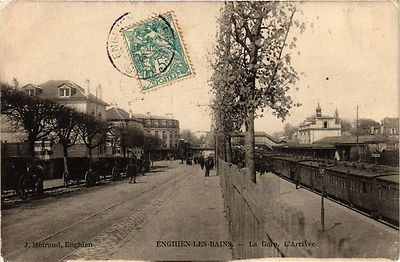 CPA AK ENGHIEN-les-BAINS - La Gare - L'Arrivée (380524)