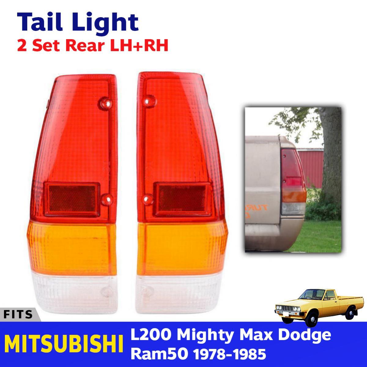 Pair Tail Light Lens Fits Mitsubishi L200 Mighty Max Dodge Ram 50