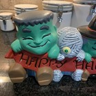 Ceramic Bisque Hand-Painted Happy Haunting Sign 16.5" Vintage Halloween Decor 🎃 — photo 2