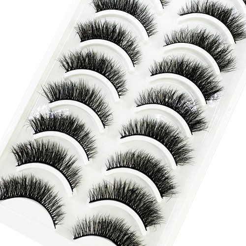 10Pairs False Eyelashes 3D Mink Soft Long Cross Natural Makeup Eye Lashes Extens - Picture 20 of 20