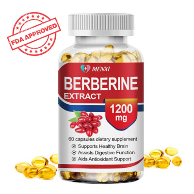 1200mg Berberine Capsules - Blood Sugar Support & Metabolic Health Formula 60pcs