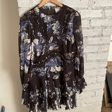 ASOS Mini Floral Dress With Lace Detail Size 10