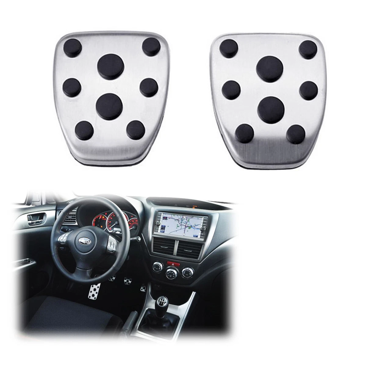 Track Design Silver Foot Pedal Covers For Subaru BRZ WRX STI Forester Impreza