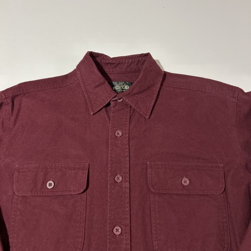 Red Head Heavyweight Shirt Men’s Large Tall LT Maroon Brushed Cotton Classic Fit - Picture 4 of 11