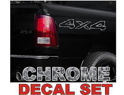 4x4 Truck Bed Decals, CHROME (Set) for Dodge Ram or Dakota | eBay