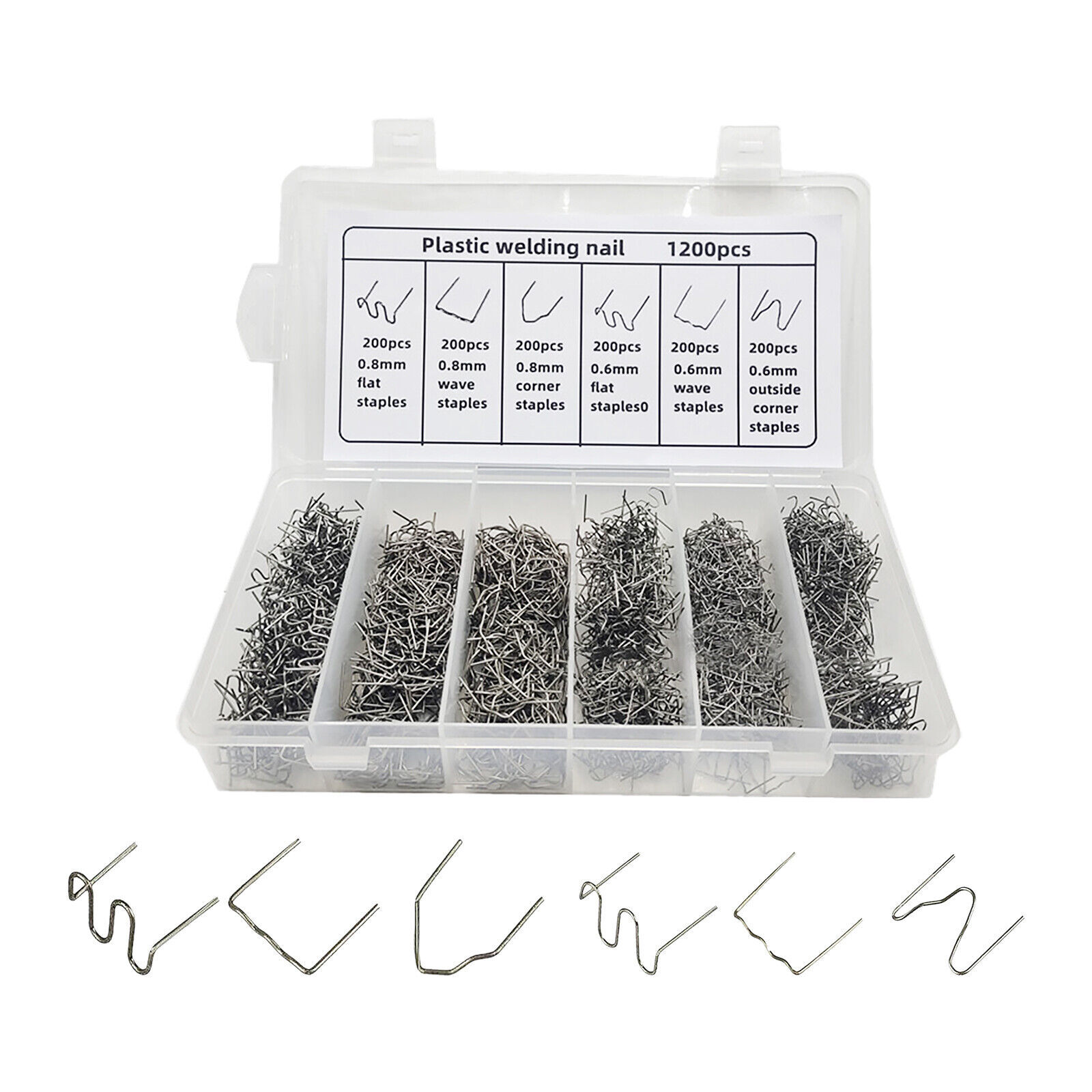 1200pcs Steel Hot Stapler Staples Repair Tools Kit For Plastic Welder Car Bumper-image