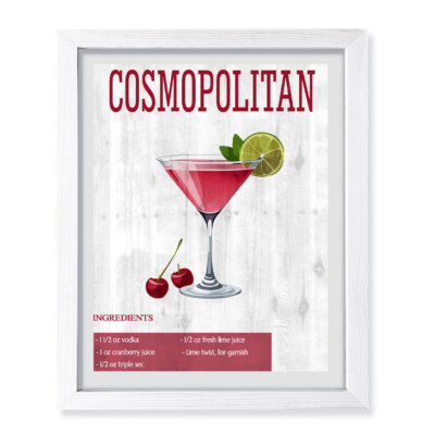 Cosmopolitan, Wall Print Art | Cocktail Home Decor (Unframed or Framed)