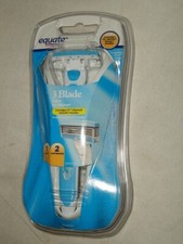NEW EQUATE 3 BLADE LT. BLUE/WHITE RAZOR 2 CARTRIDGES FOR WOMEN DIST. BY WALMART