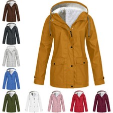 Women's Warm Outdoor Hooded Waterproof Raincoat Ladies Winter Hiking Jacket Coat