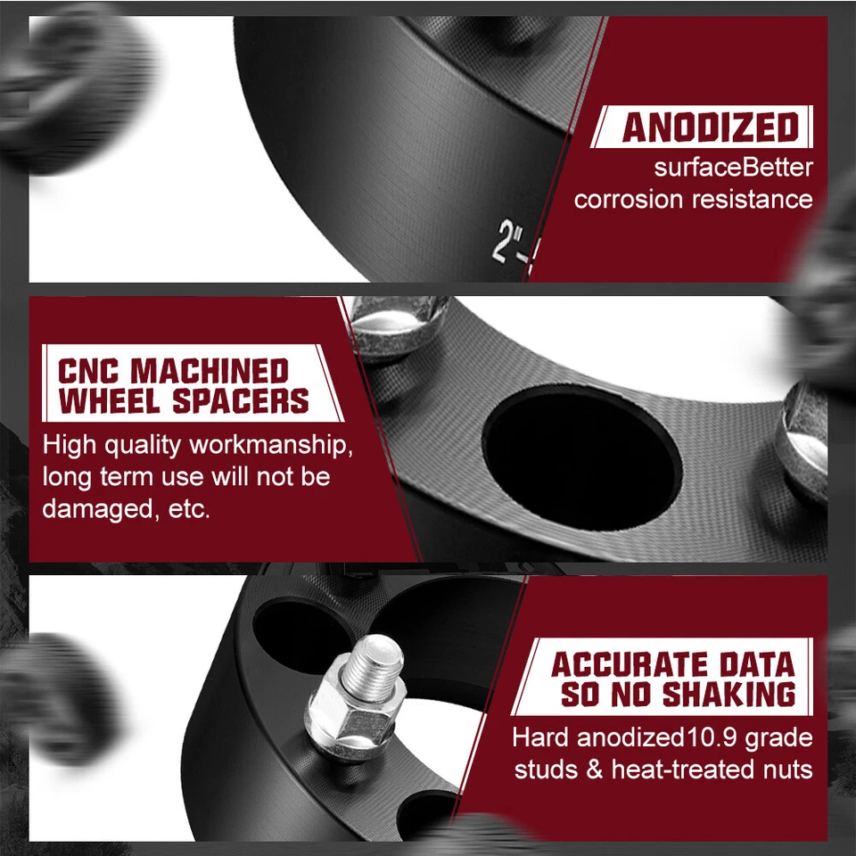 4x 2 Inch 5x4.5 to 5x4.5 Wheel Spacers For Jeep Wrangler Grand Cherokee Liberty Foto 4 de 4
