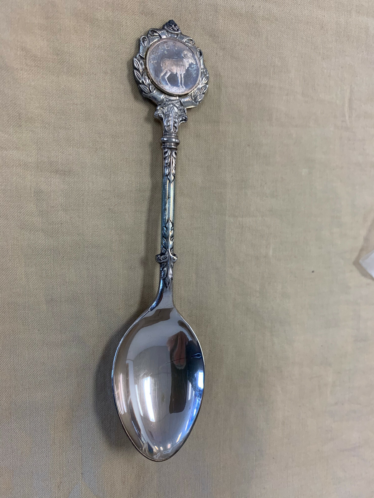 Vintage Set of 12 John Pinches Sterling Silver Zodiac Spoons with Box