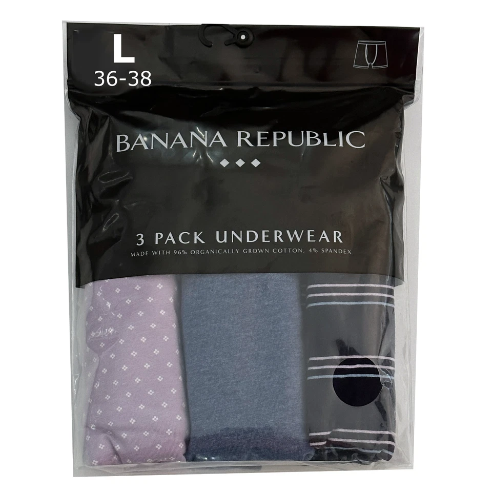 Трусы мужские боксерские Banana Republic БОЛЬШИЕ 3 пары лавандовые синие в полоску - Изображение 3 из 3