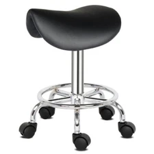 360° Rotation Saddle Stool Ha Ha Feet Bar Stool PU leather Home Rotation Chair
