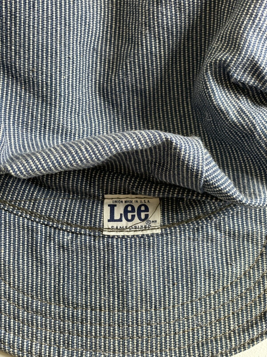 Vintage LEE .Railroad Worker HICKORY Denim Jeans Hat Cap Sz 7 1/4