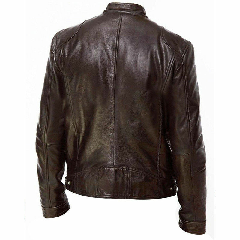 Men's Inception Cobb Vintage Real Leather Brown Mens Motorcycle Leather Jacket image 2