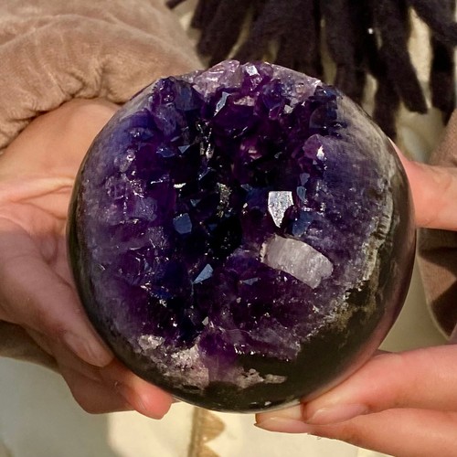 1.32LB Natural Amethyst Opening Smile Cave Quartz Carving Crystal Healing - 第 5/11 張圖片