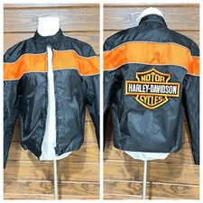 Harley Davidson Bomber Jacket Black Orange Size XS     mke