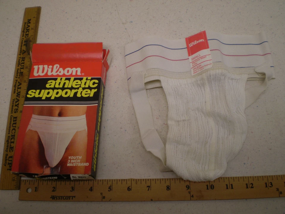复古 Jock Strap Wilsons 运动支持者青少年腰围 20 英寸 - 26 英寸小号 W825 NOS — 第 2/4 张图片