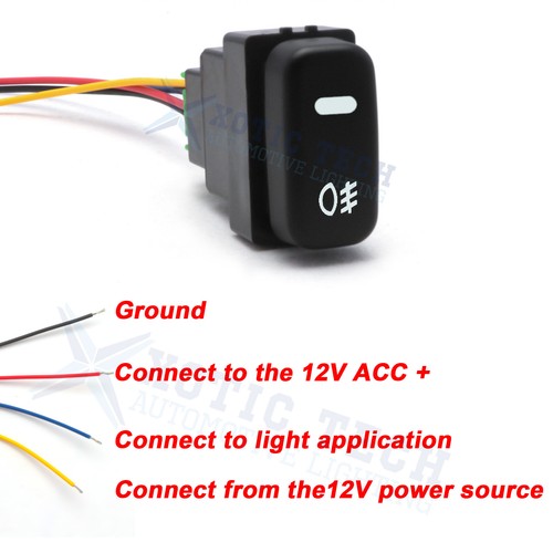 Factory Style 4-Pole 12V Push Button Switch w/LED Indicator Light For Mitsubishi - Bild 4 von 12