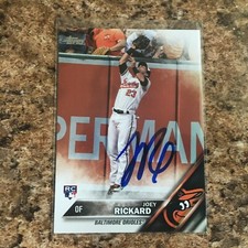 Joey Rickard Signed 2016 Topps Update Rc Auto Baltimore Orioles O's