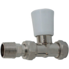 Matchmate 15mm Straight Lockshield Nickle Finish 10 Bar Radiator Valve (5 Pack)