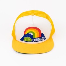 Vintage Colorado Youth Snapback Cap Hat Snap Back Trucker Mesh Mountain Rainbow