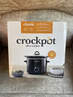 Crock-Pot SCR200-B Manual Slow Cooker, 2 Quart, Black, New